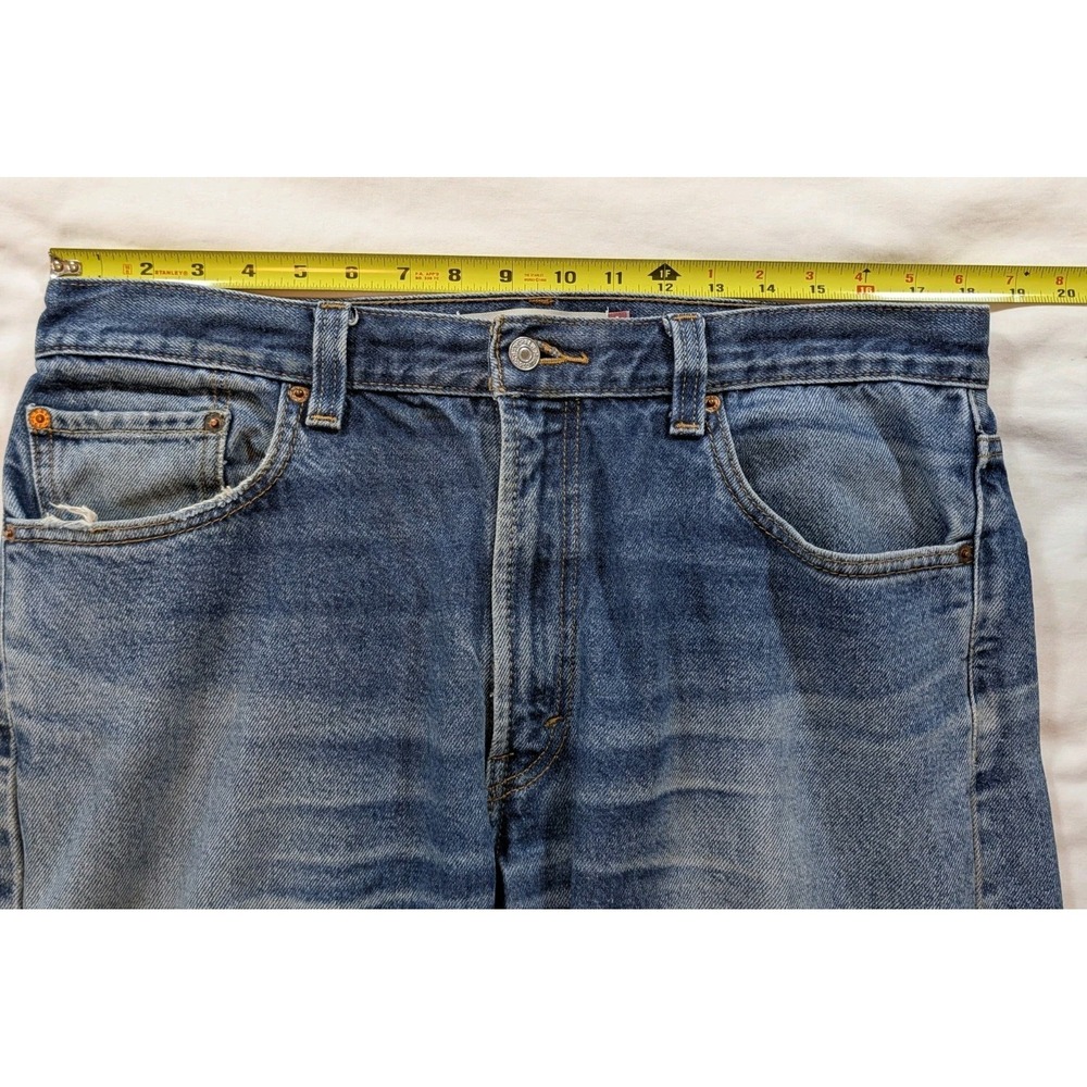 Levi's 505 Jeans Mens 36x34 Blue Straight Fit Regular Wash Denim Lesotho 3405 - Picture 10 of 12